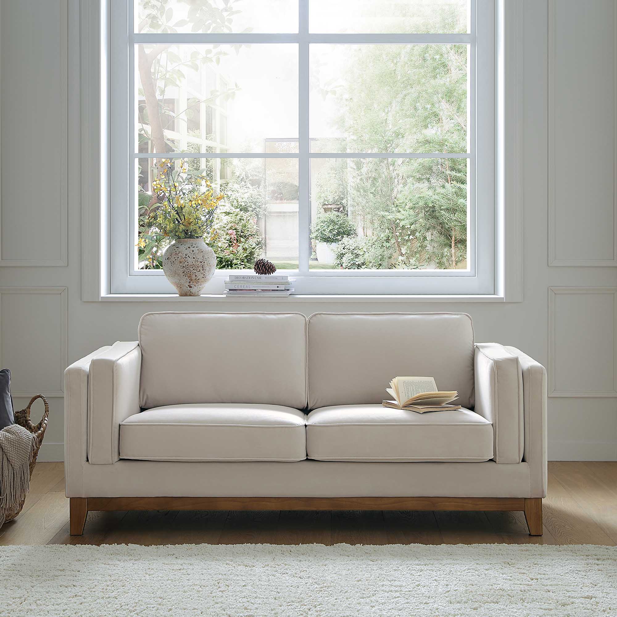 Champagne Velvet Sofa, 2-Seater