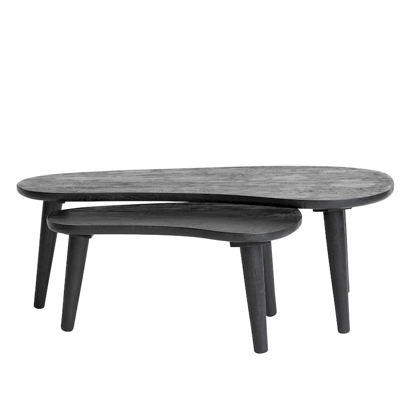 Oblong Wood Nesting Coffee Tables - 43.0L x 21.0W x 15.0H