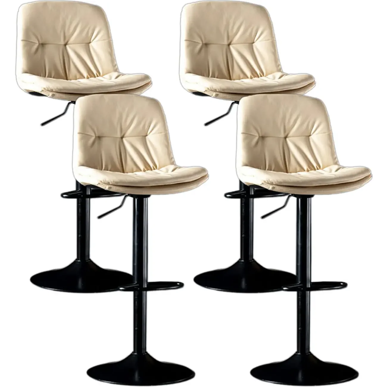 Adjustable Leather Low Back Swivel Bar Stool