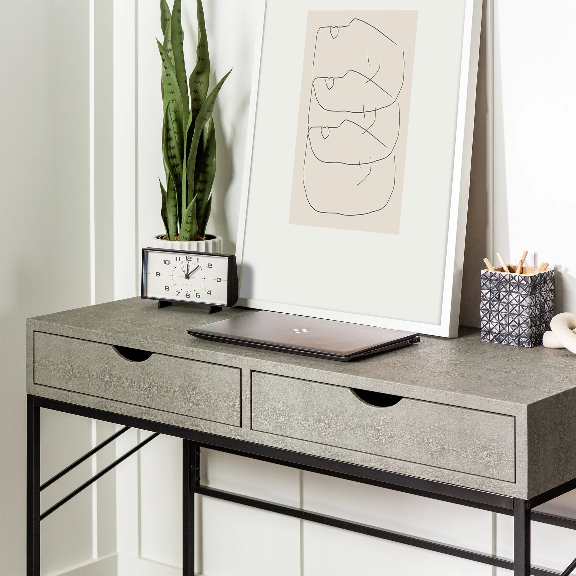 Vetti Faux Shagreen Desk & Console Table