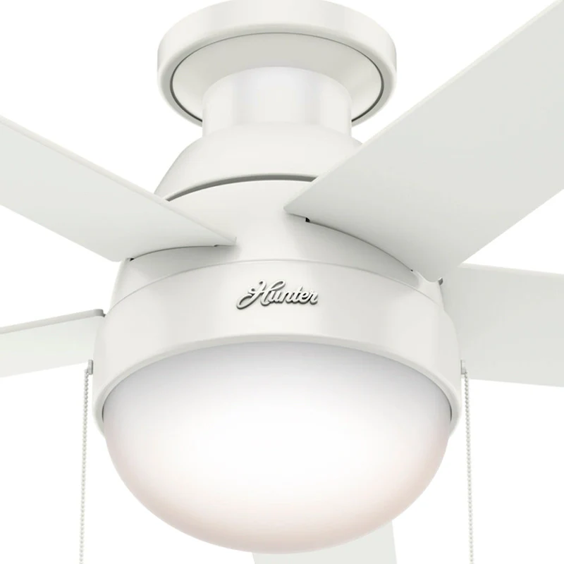 Hunter 46  Anslee Low Profile Ceiling Fan with LED Light Kit and Pull Chain - Silver