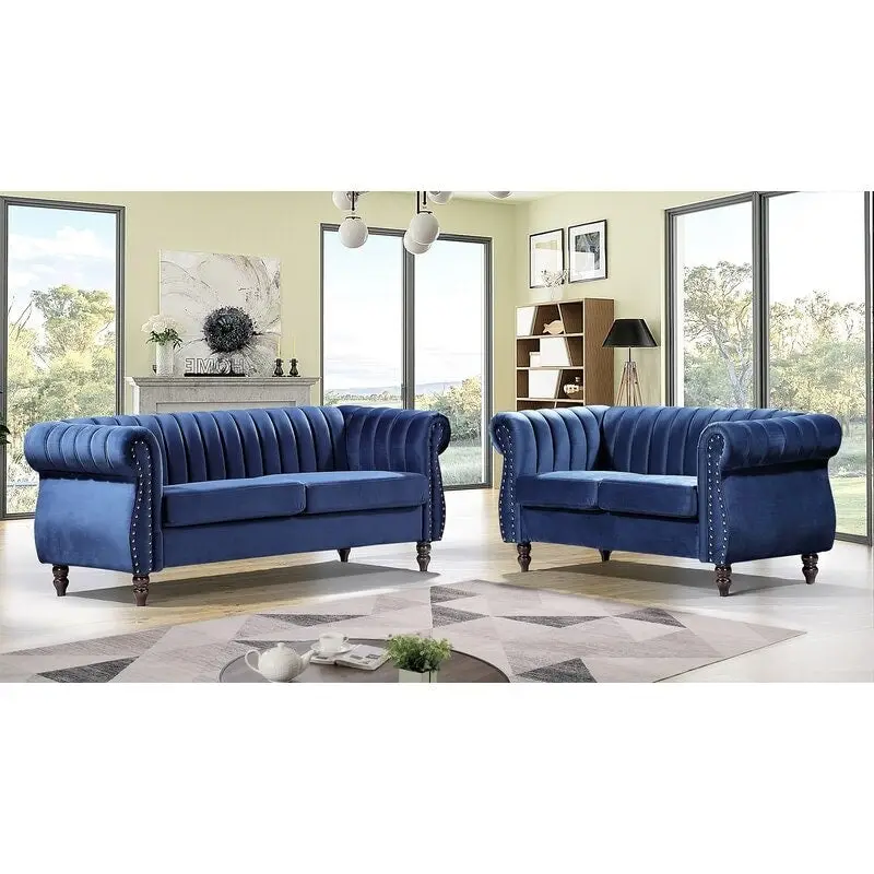 Capucina 2-piece Velvet Living Room Sofa Set