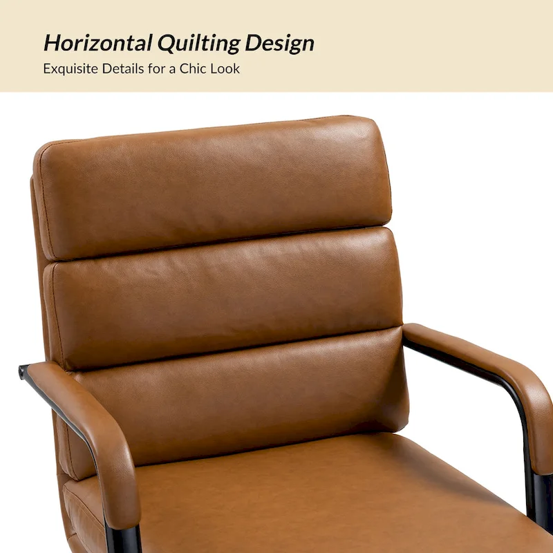 Joseph Modern Task Faux Leather Chair with Tilt Lock and Center Tilt by HULALA HOME