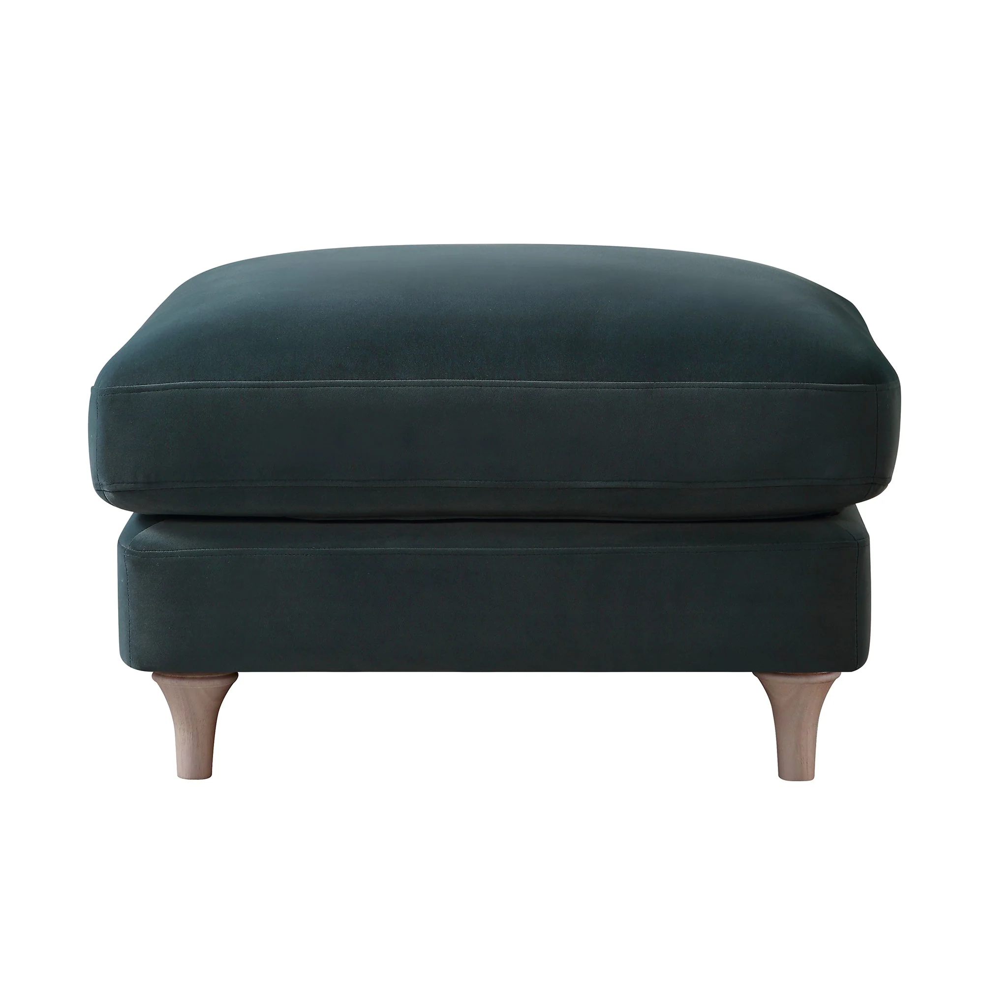 Aegean Blue Velvet Sofa, Footstool