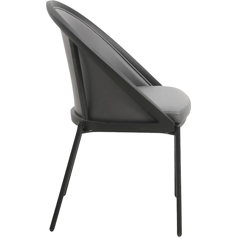 Urbane Upholstered Faux Leather Dining Chair with Powder Coated Steel Legs by LeisureMod