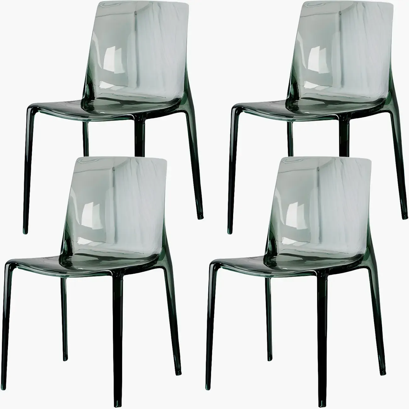 Amber Acrylic Armless Low Back Dining Chair