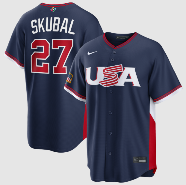 USA Baseball Tarik Skubal Navy 2026 World Baseball Classic Road Stadium Jersey
