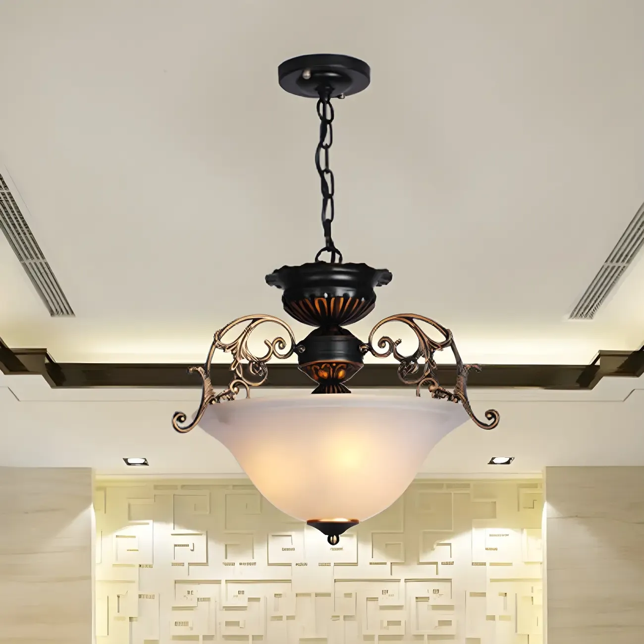 Gold Glass Classic Design Ceiling Chandelier Light