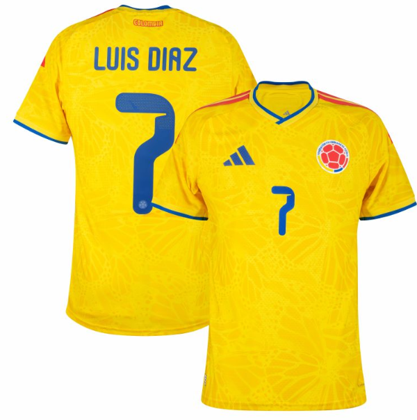 Colombia Authentic Home Luis Diaz 7 Jersey 2026-2027