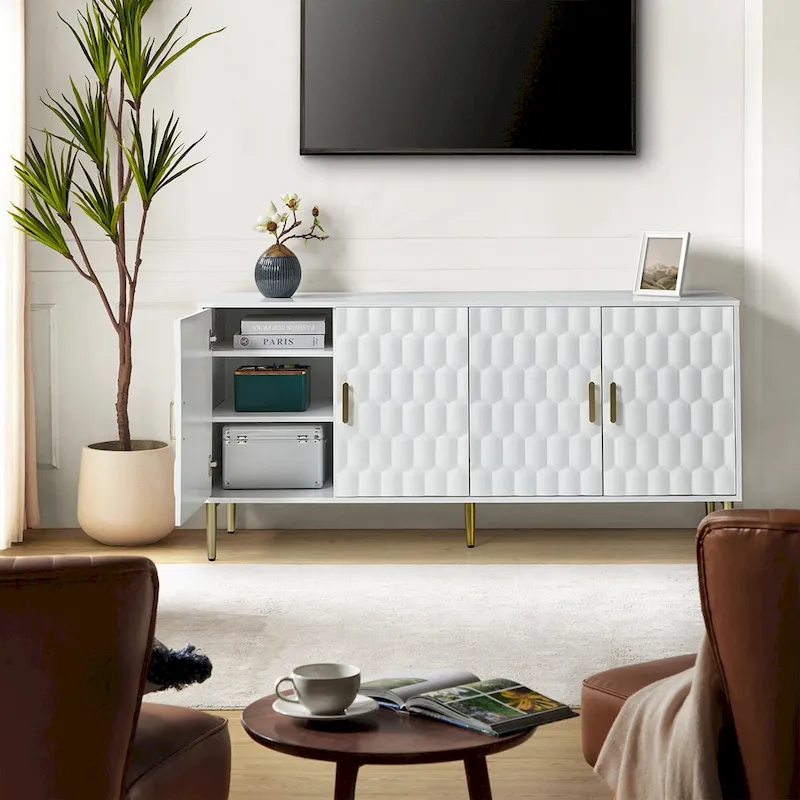 63 Wide Modern Sideboard with Adjustable Shelves by HULALA HOME