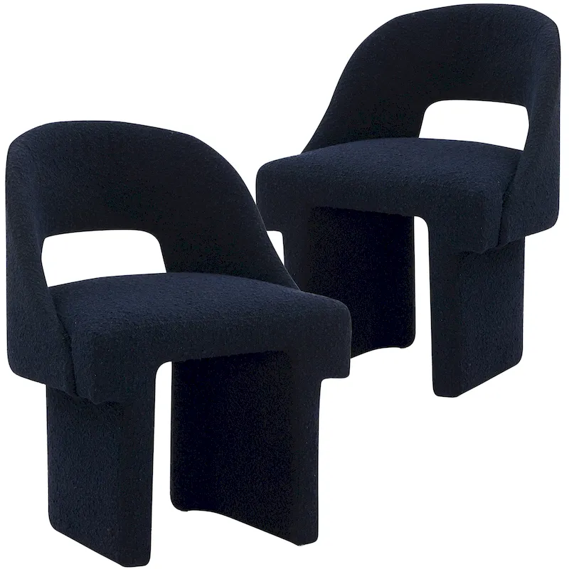 Boucle Set of 2 Modern Elegant Upholstered Accent Chair with MDF Wood Frame for Home Office Living Room & Bedroom