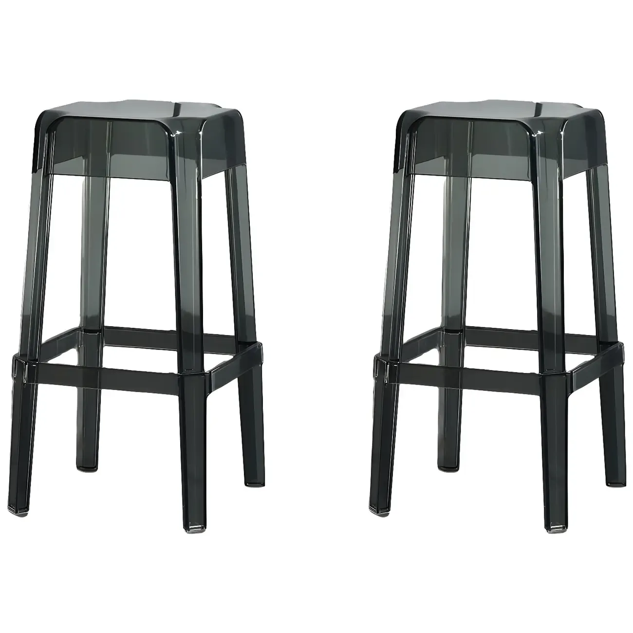 Modern Acrylic Four Legs Square Counter Bar Stool