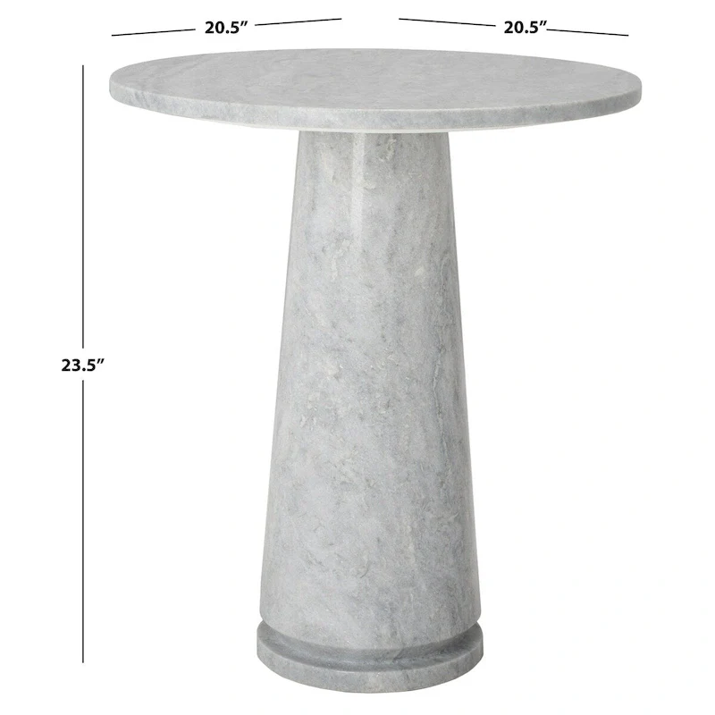 SAFAVIEH Couture Ghicu Tall Round Marble Accent Table - 22 In W x 21 In D x 24 In H - 21Wx21Dx24H