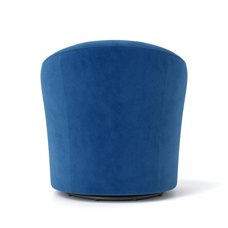 SEYNAR Modern Velvet Upholstered 360 Degree Swivel Barrel Chair with Button Tufted Back