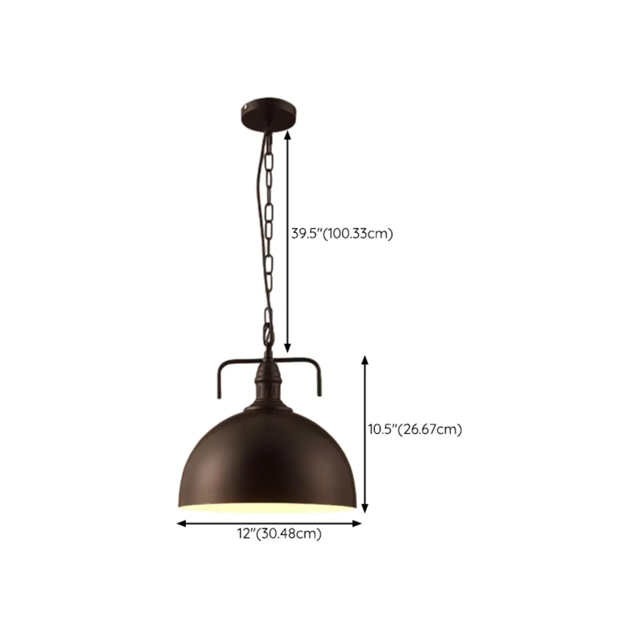 Industrial Adjustable Black Round Pendant light