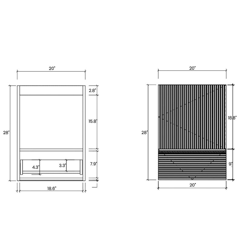 Single Sink Bathroom Vanity, Modern Grille-patterned Freestanding Vanity With Hidden Handle, Wood Bathroom Cabinet