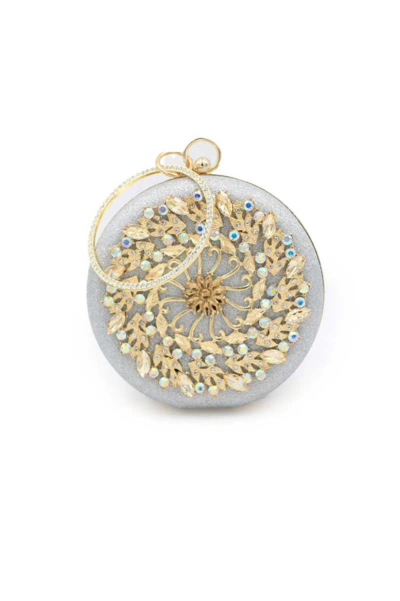 Cute Rhinestone Single Handle Clutch Bag