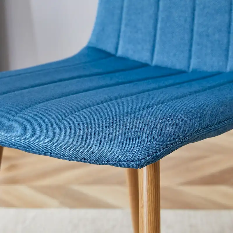 Linen Upholstered Metal Leg Side Chair (Set of 4)