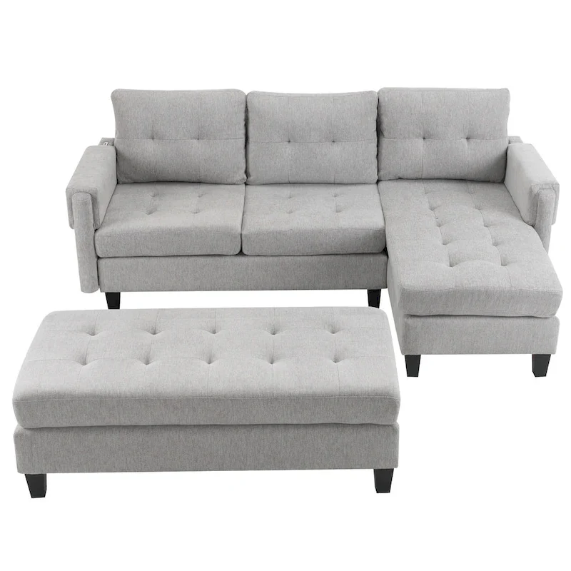 83.4inch L-shaped Sofa Sectional Couch Sofa Bed
