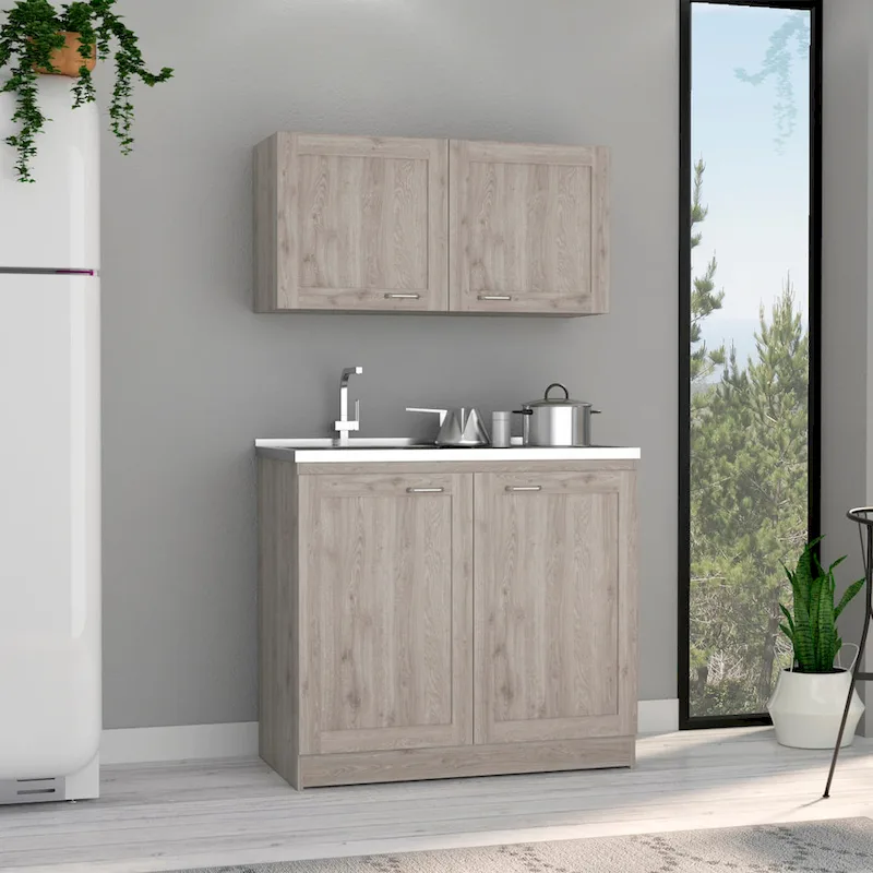 TUHOME Zurich Cabinet Set with 2 Inner Shelves - N/A