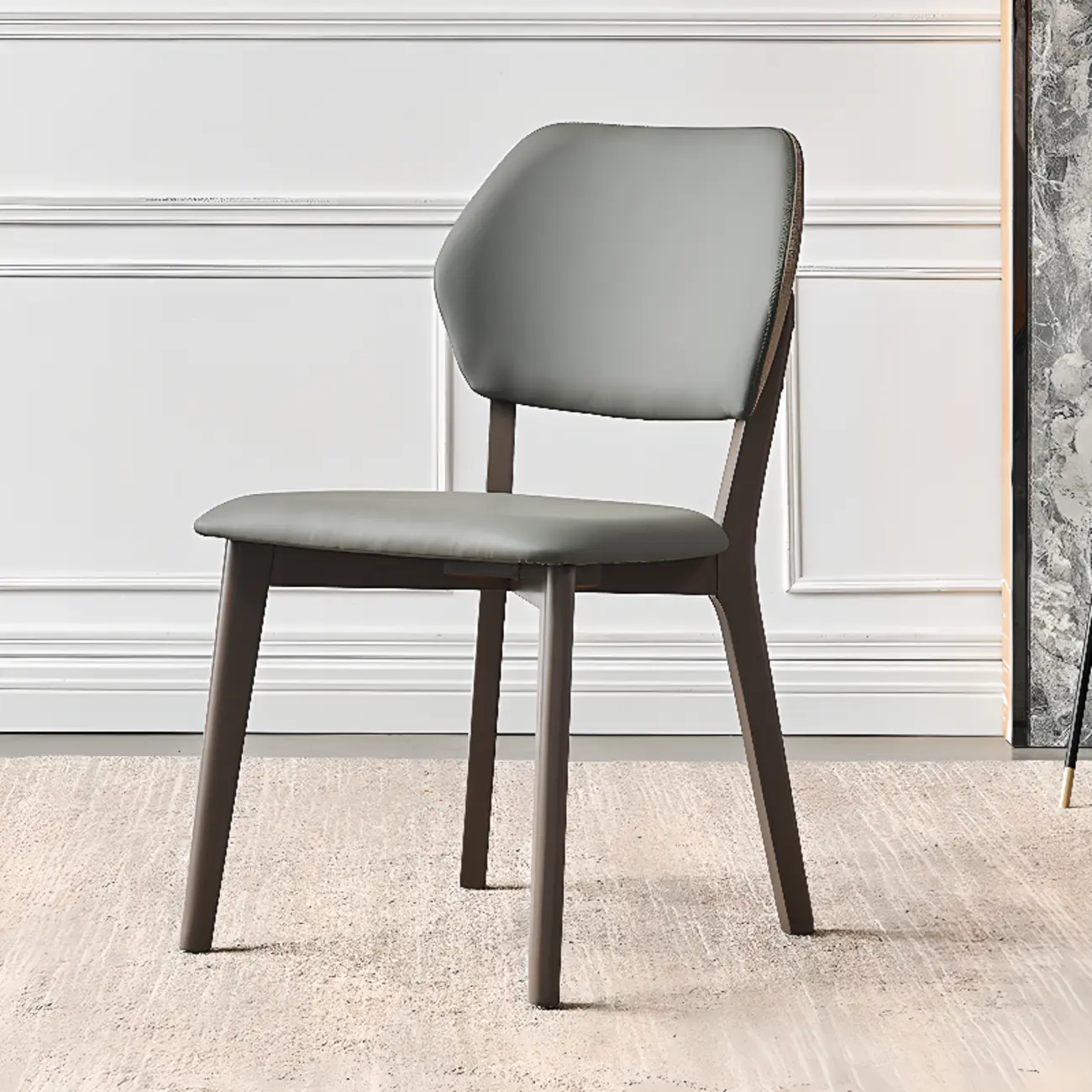 Modern Upholstered Dining Chair with Metal Legs
