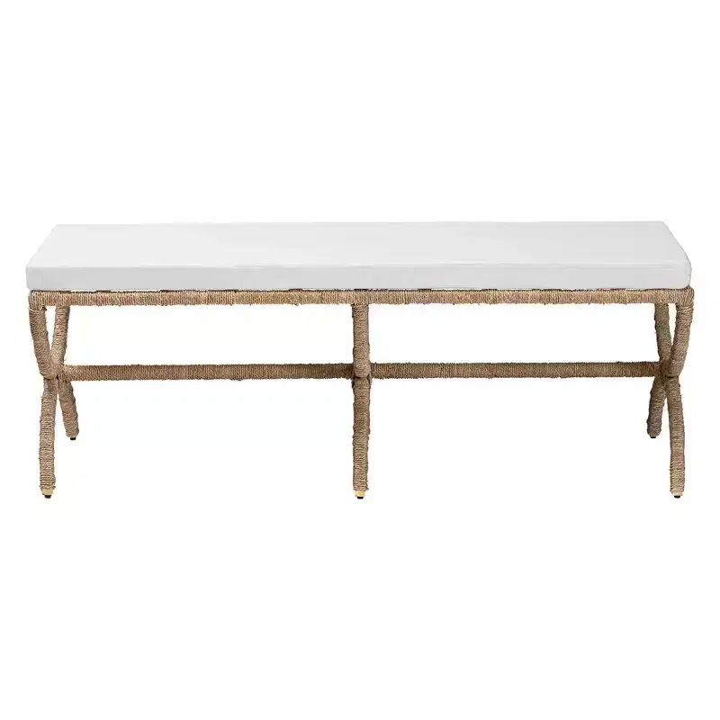 bali & pari Maliyah Natural Seagrass Accent Bench Natural Brown