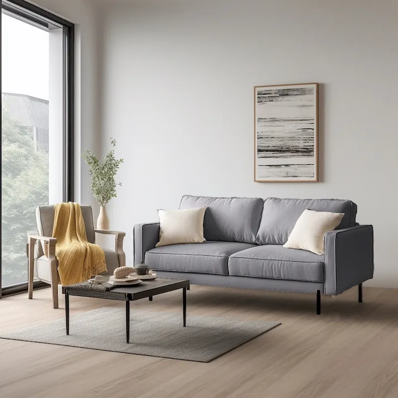 Barbett 70  Linen Square Arm Sofa