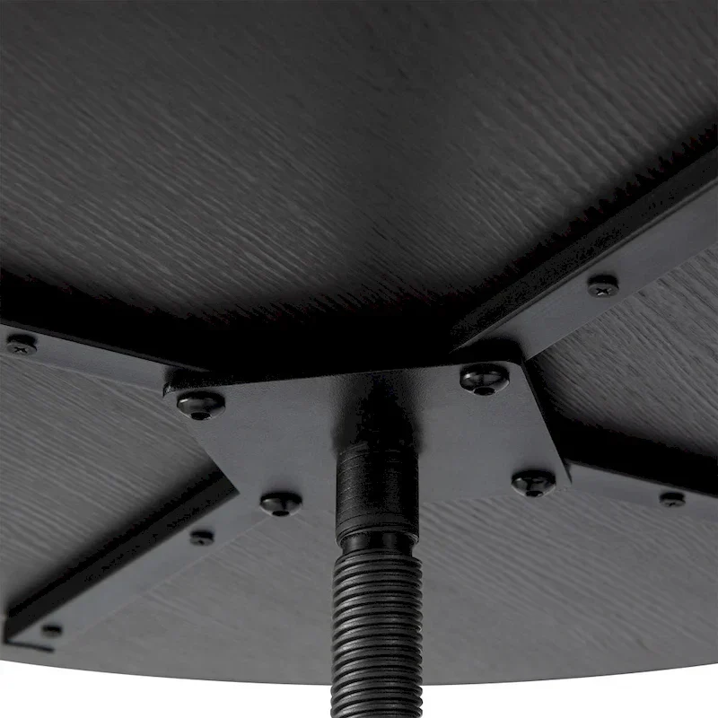 Glitzhome Industrial Wood Top Adjustable Swivel Round Pub Bar Table