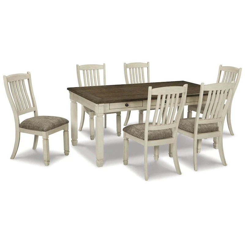 Signature Design by Ashley Bolanburg Antique White / Brown 7-Piece Dining Package