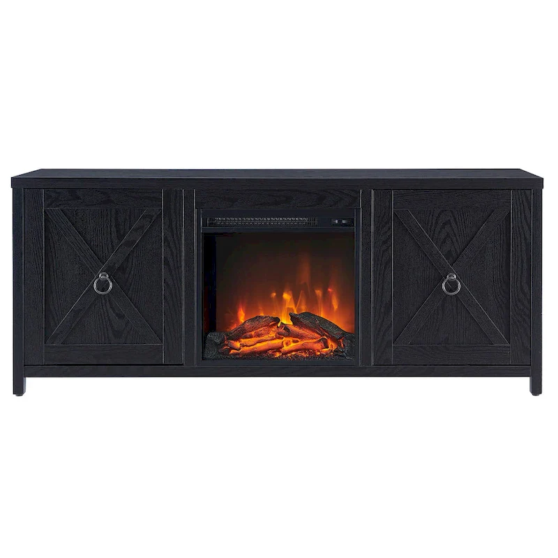 Granger 58  TV Stand with Log Fireplace Insert