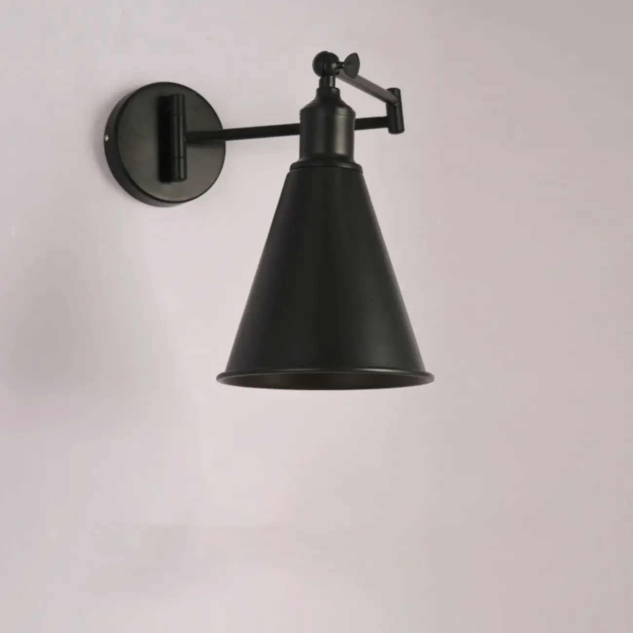 Industrial Dome-Shaped Swing Arm Wall Light for Living Room