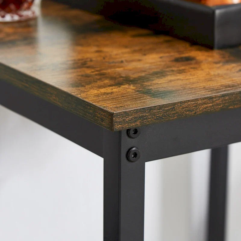 Industrial Bar Table with 2 Stools - Rustic Brown/Grey