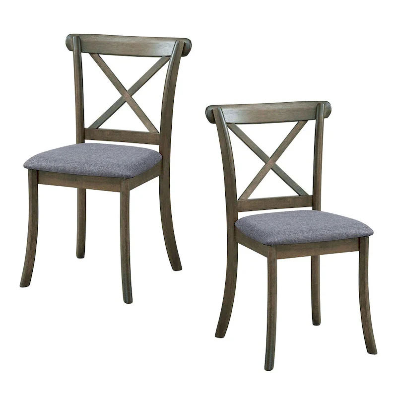Wooden X Back Dining Chairs Set of 2