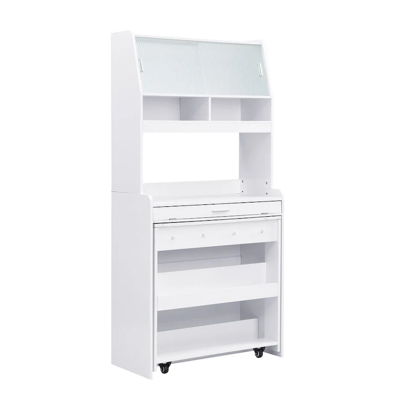 Cupboard Buffet with Hutch & Foldable Dining Table