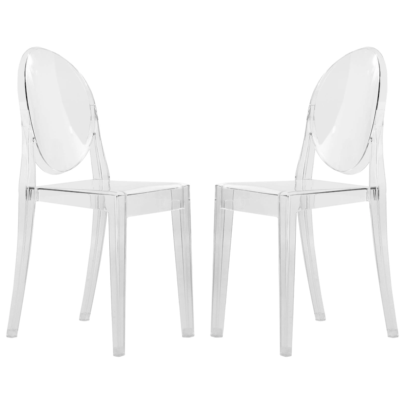 Acrylic Dining Chair Modern Transparent Stackable Side Chair No Assembly