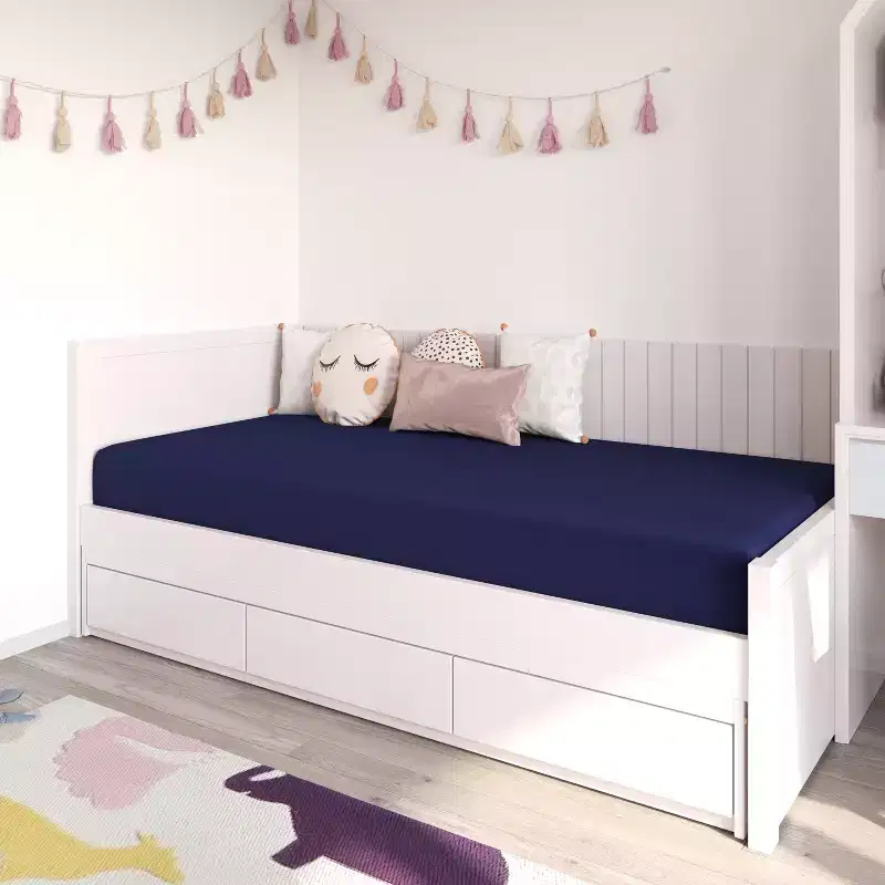 Emma and Oliver Blue Water-Resistant Memory Foam Mattress with Zippered Cover