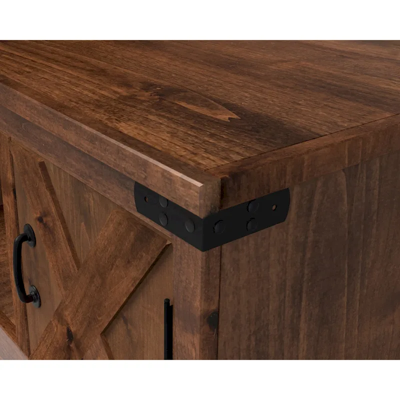 Farmhouse 48 Inch Coffee Table, No Assembly Required, Aged Whiskey Finish