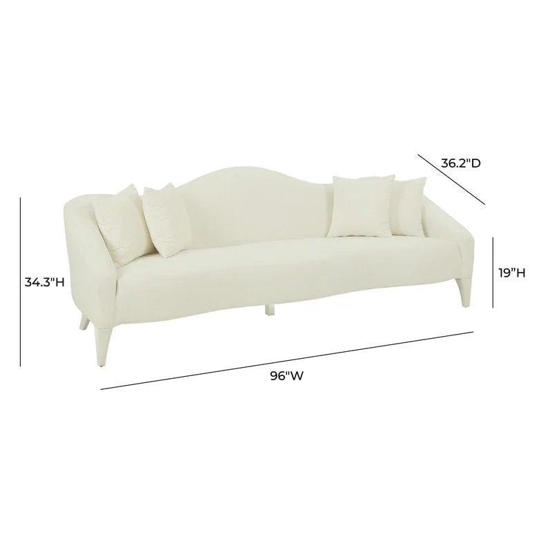 Naya Velvet Sofa - 96W x 36.2D x 34.3H - 96W x 36.2D x 34.3H