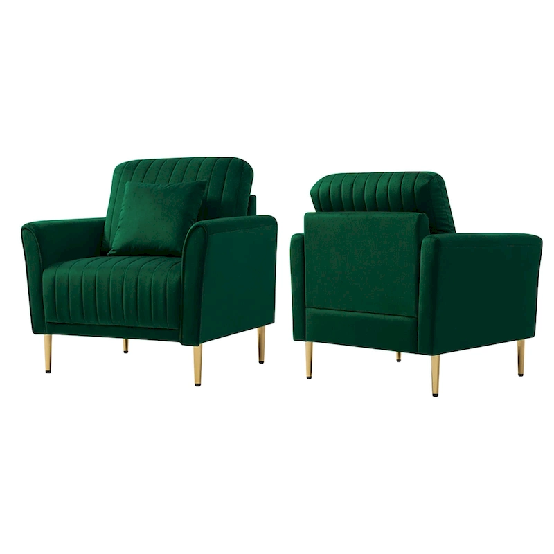 Velvet Accent Chair Living Room Chair Set of 2