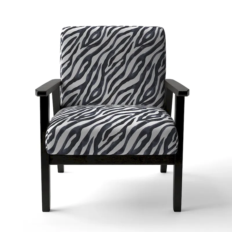 Designart Zebra Striped  Upholstered Cabin & Lodge Accent Chair and Arm Chair