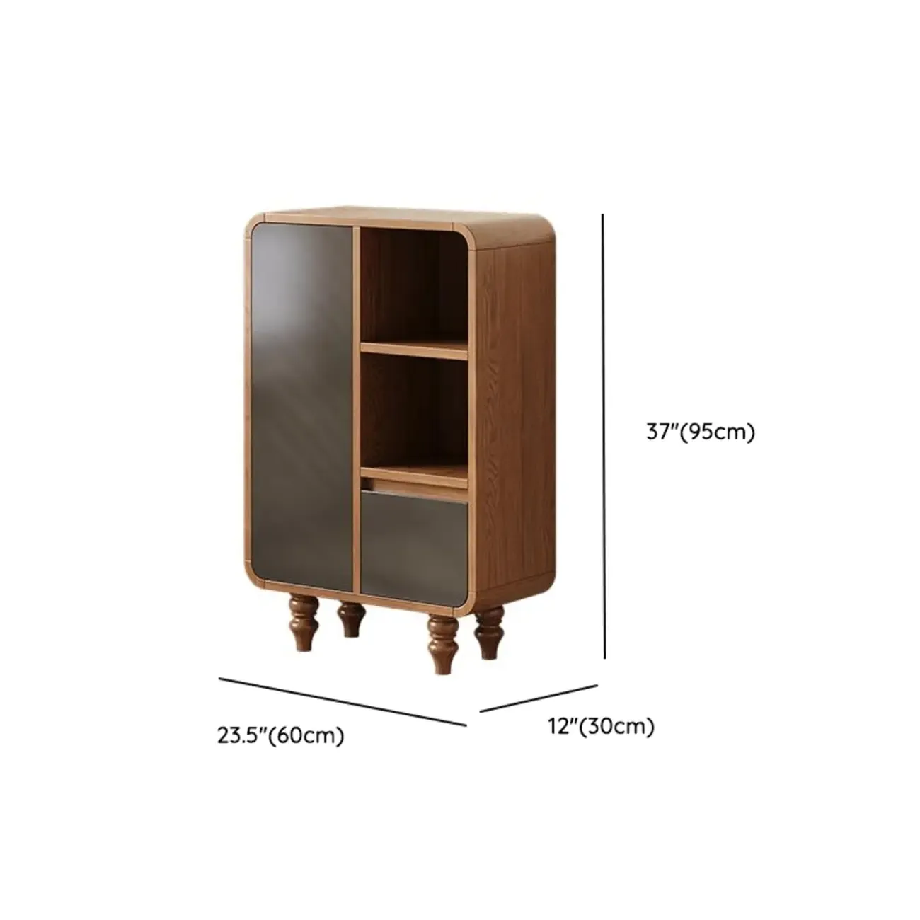 Mid-Century Modern Wooden Vertical Display Bookcase