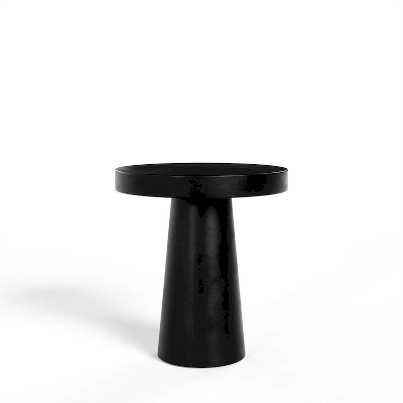Modrest Desoto Modern Black Concrete Round End Table