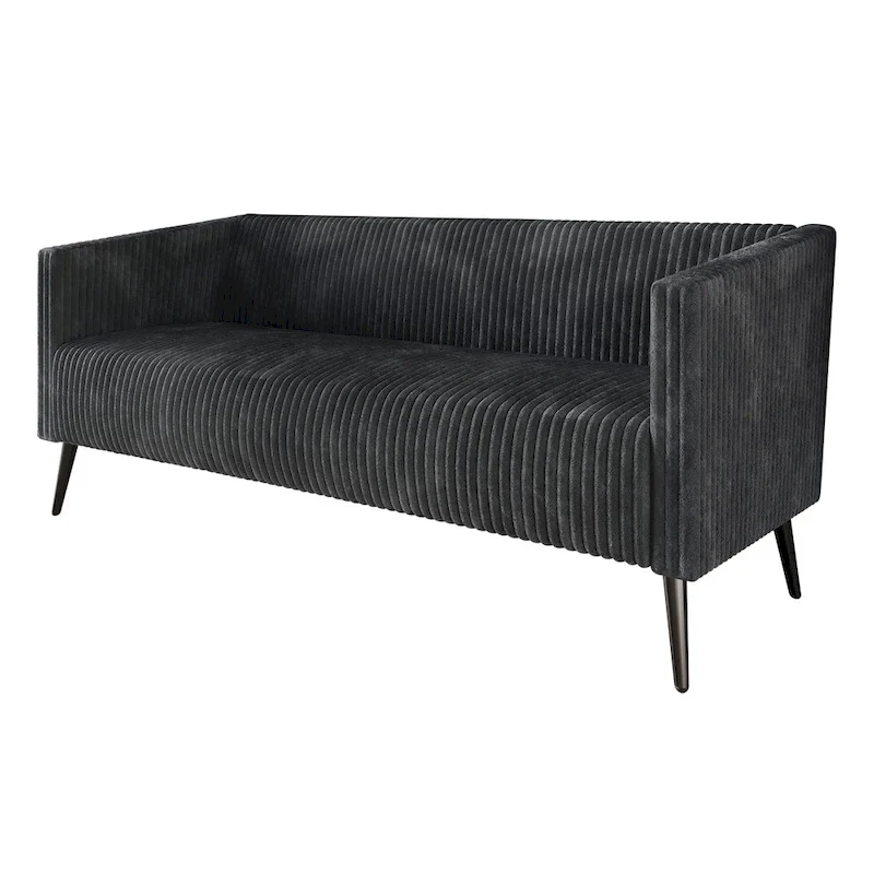 Velvet Upholstered 2.5-Seater Sofa with Metal Legs