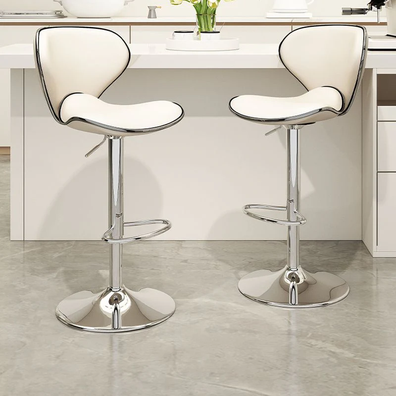 360° Swivel Faux Leather Bar Stools Adjustable Height Bucket Seat