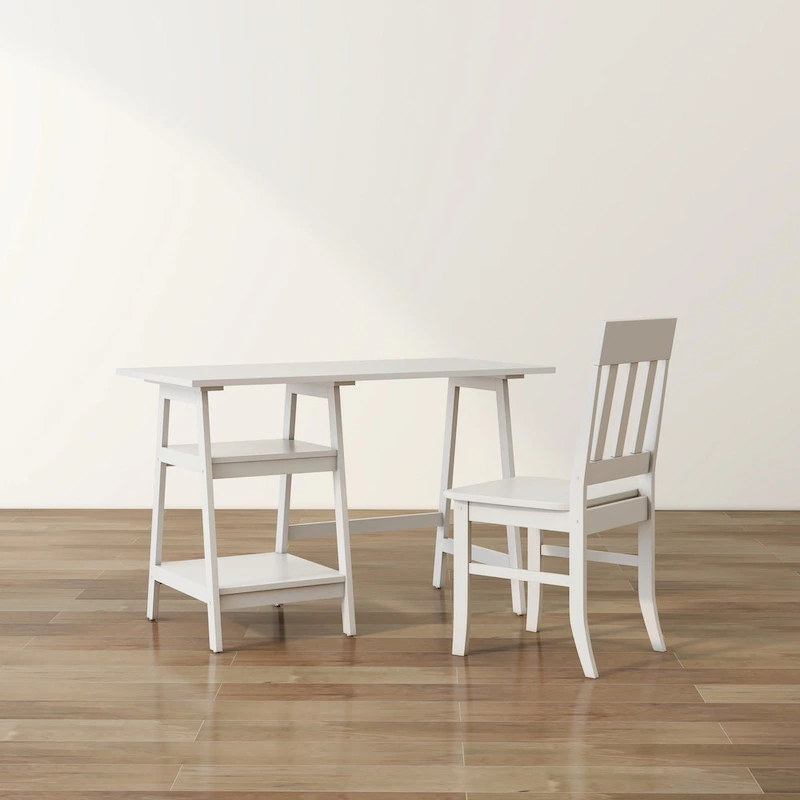 Oller Transitional 47-inch 2-Piece Glass Computer Desk with Chair by Furniture of America