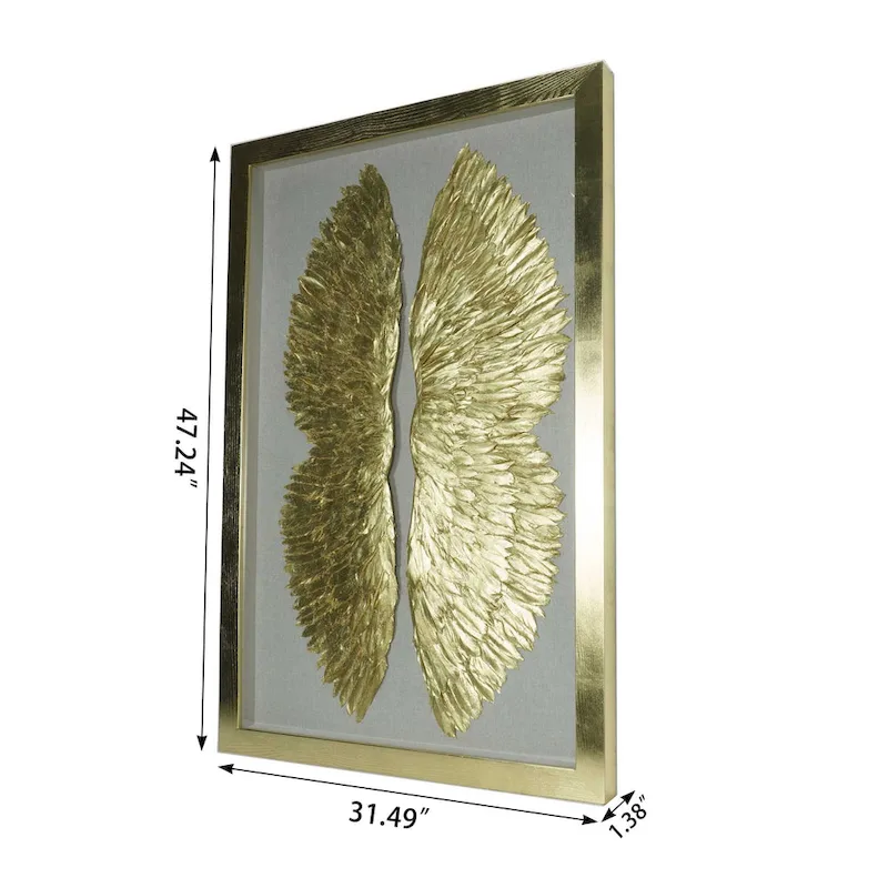 HUJI Dual Gold Wings Shadow Box Wall Decor