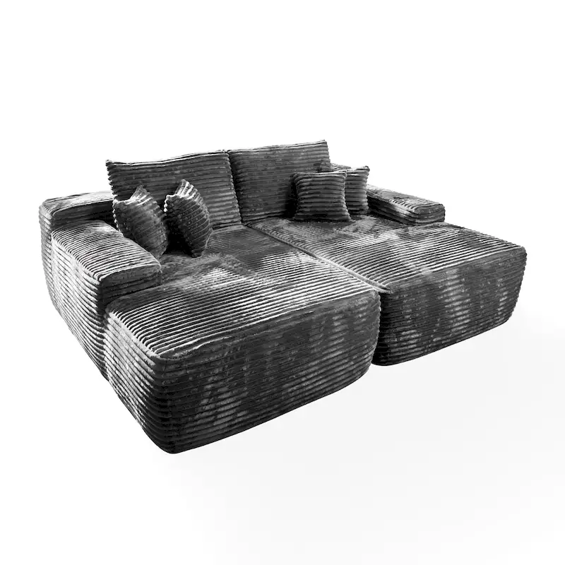 Long Plush Double Chaise Sofa