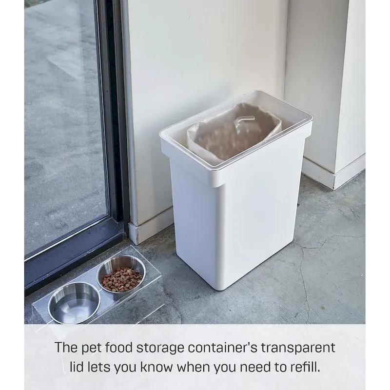 Yamazaki Home Rolling Airtight Pet Food Container (25 lbs.), Polypropylene, Extra Large, 6.6 gallons, 25 liters