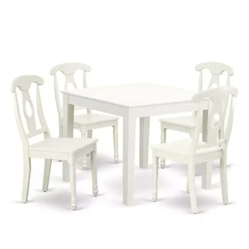Coastal Dining Set 5Pc Square Table & Chairs - 36 Inch - Craftsman Style