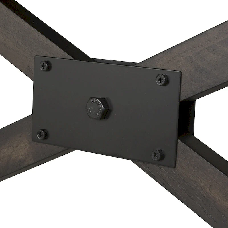 Double Bridge Dark Chestnut 7 Piece Trestle Table Set